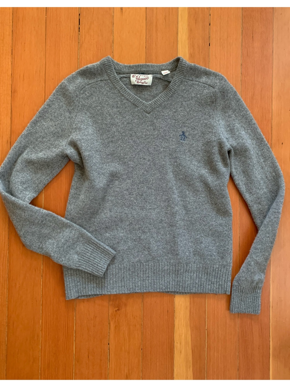 Original Penguin Men's Gray Crewneck Sweater 100% wool S